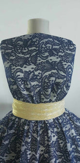 Dantela Bleumarin/Plasa Alba DAN1052